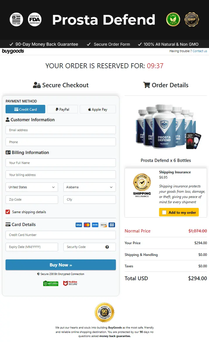 ProstaDefend-checkout-page